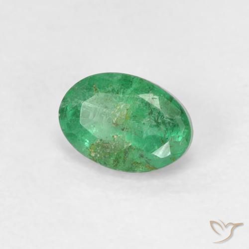 Émeraude Vert trèfle naturelle ovale, 0.57 ct, SI