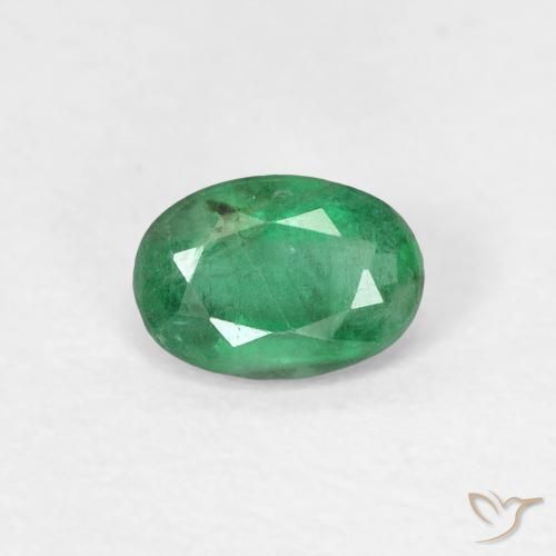 0.43ct Naturel Vert clair moyen Émeraude, ovale, SI, Photo A
