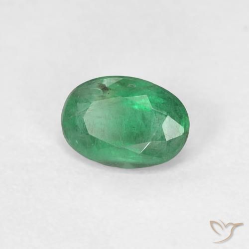 Émeraude Vert clair moyen naturelle ovale, 0.43 ct, SI