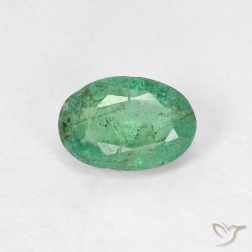 0.51ct Naturel Vert frais Émeraude, ovale, SI, Photo A