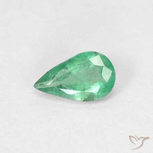 0.32ct Naturel Vert intense Émeraude, En forme de poire, SI
