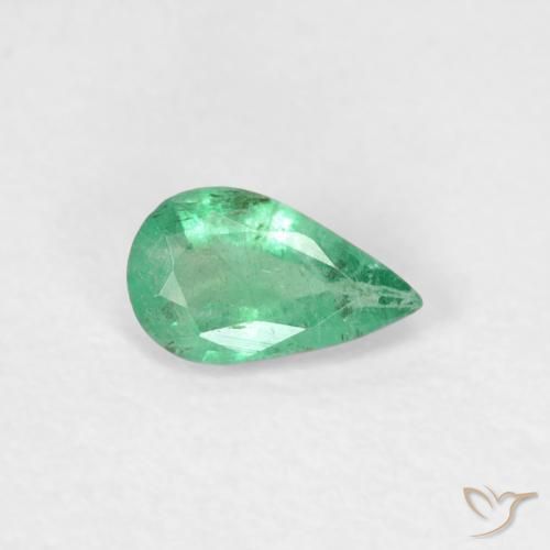 Émeraude Vert intense naturelle En forme de poire, 0.32 ct, SI