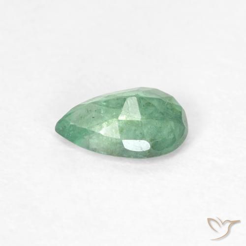 Émeraude Vert froid léger naturelle En forme de poire, 0.37 ct, SI