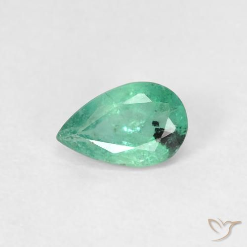 0.37ct Naturel Vert moyen Émeraude, En forme de poire, SI