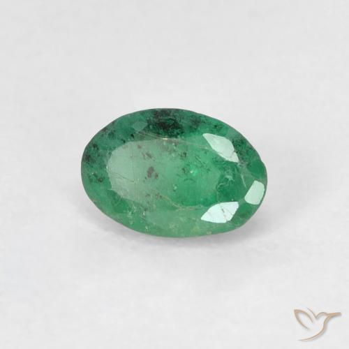 Émeraude Vert clair moyen naturelle ovale, 0.48 ct, SI
