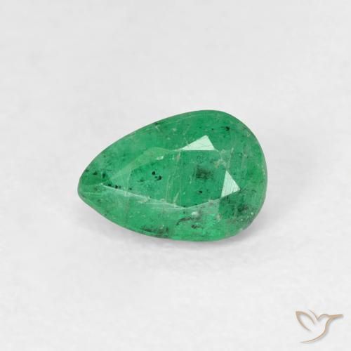 0.45ct Naturel Vert clair moyen Émeraude, En forme de poire, SI