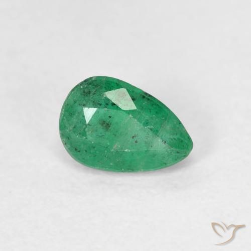 Émeraude Vert clair moyen naturelle En forme de poire, 0.45 ct, SI