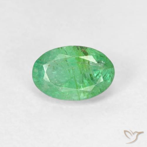 0.50ct Naturel Vert trèfle léger Émeraude, ovale, SI