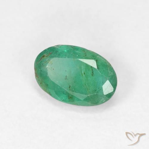 Émeraude Vert pistache naturelle ovale, 0.48 ct, SI