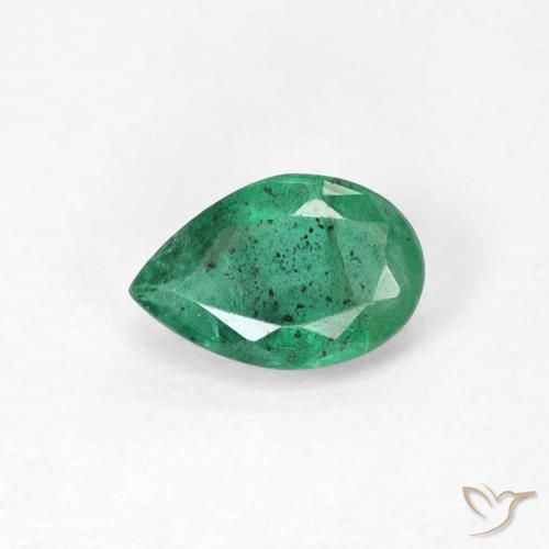 0.39ct Naturel Vert clair moyen Émeraude, En forme de poire, SI