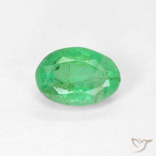 0.57ct Naturel Vert jaunâtre Émeraude, ovale, SI