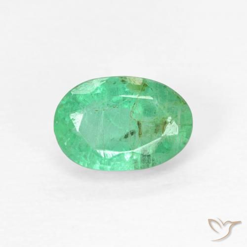 0.50ct Naturel Vert clair Émeraude, ovale, SI