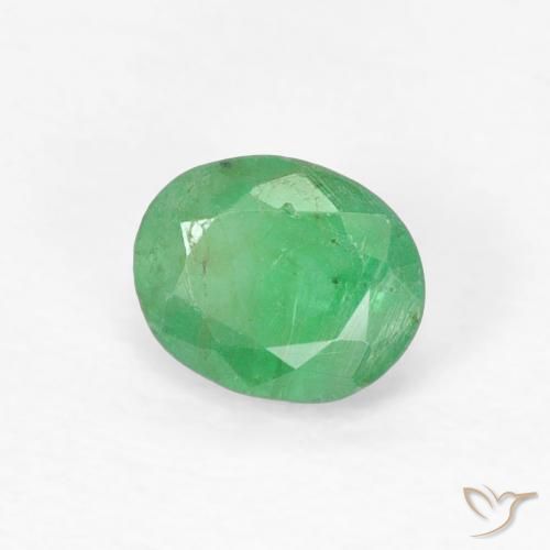 Émeraude Vert trèfle naturelle ovale, 0.40 ct, VS-SI