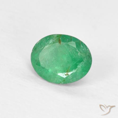Émeraude Vert moyen naturelle ovale, 0.40 ct, VS-SI