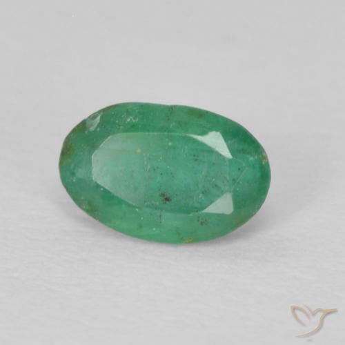 Émeraude Vert clair moyen naturelle ovale, 0.31 ct, VS
