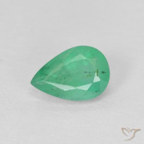 0.43ct Naturel Vert clair Émeraude, En forme de poire, VS-SI