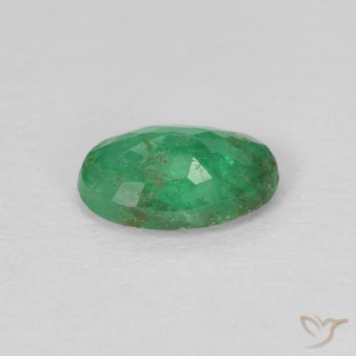 Émeraude Vert trèfle naturelle ovale, 0.40 ct, VS-SI