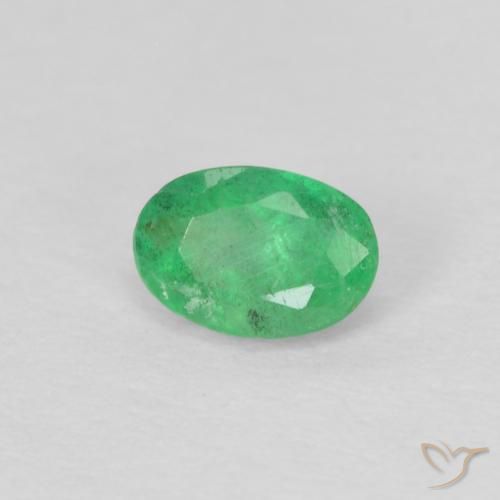 Émeraude vert trèfle naturelle coupe ovale, 0,23 ct, VS-SI