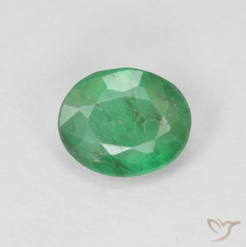 0.71ct Naturel Vert trèfle Émeraude, ovale, SI, Photo A