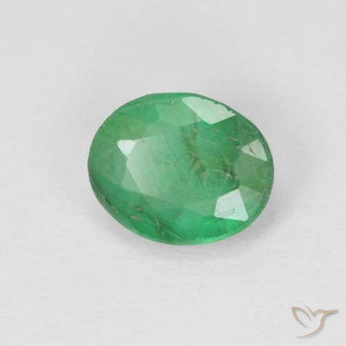 Émeraude Vert trèfle naturelle ovale, 0.71 ct, SI