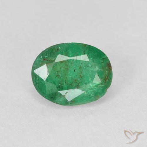 0.60ct Naturel Vert clair moyen Émeraude, ovale, SI