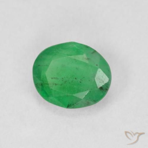 Émeraude Vert trèfle naturelle ovale, 0.61 ct, SI