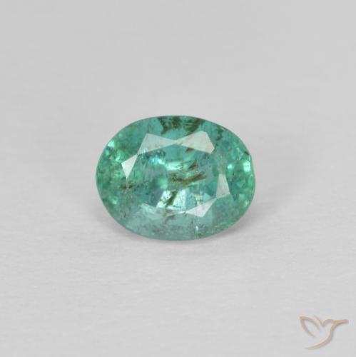 0.47ct Naturel Vert moyen Émeraude, ovale, SI, Photo A