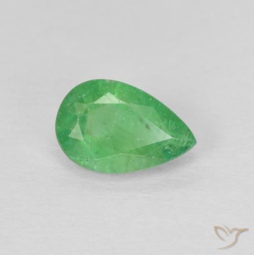 Émeraude Vert jaunâtre naturelle En forme de poire, 0.43 ct, SI
