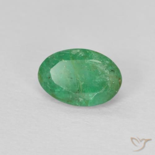 Émeraude Vert trèfle naturelle ovale, 0.43 ct, SI