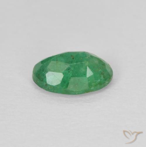 Émeraude Vert trèfle naturelle ovale, 0.43 ct, SI