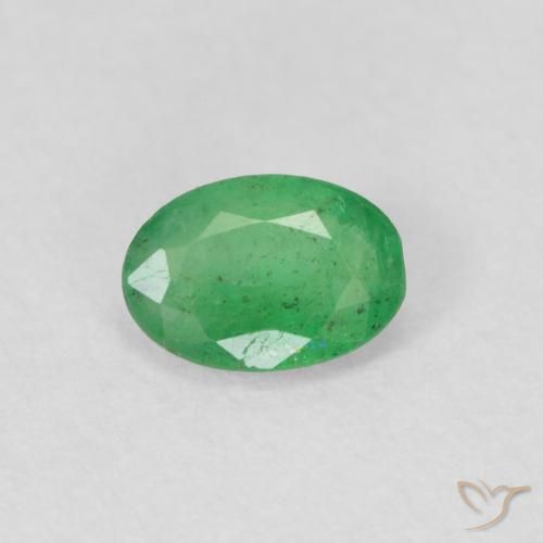 0.34ct Naturel Vert moyen Émeraude, ovale, SI, Photo A