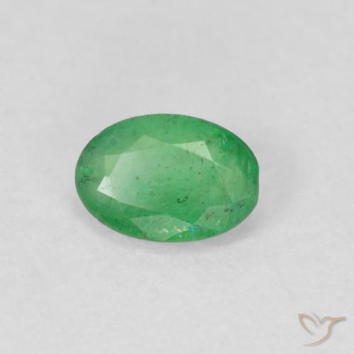 Émeraude Vert moyen naturelle ovale, 0.34 ct, SI