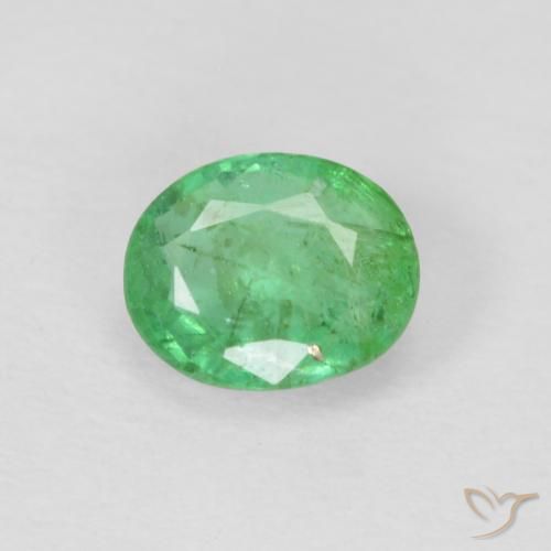 0.40ct Naturel Vert jaunâtre Émeraude, ovale, VS-SI
