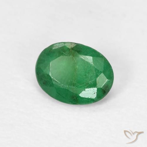 Émeraude Vert moyen naturelle ovale, 0.31 ct, SI