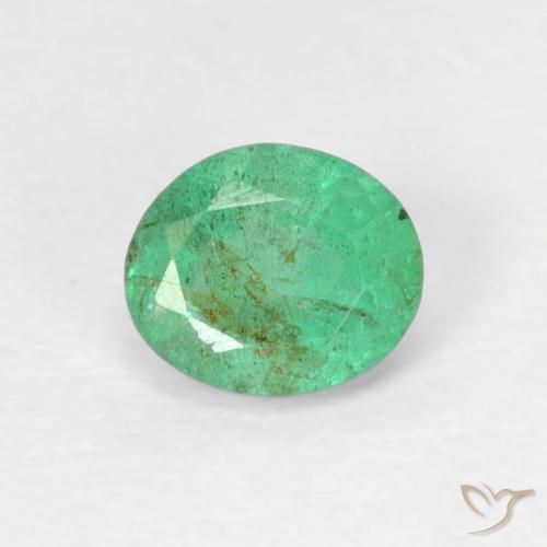 0.39ct Naturel Bleu vert Émeraude, ovale, SI