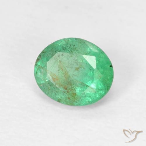 Émeraude Bleu vert naturelle ovale, 0.39 ct, SI