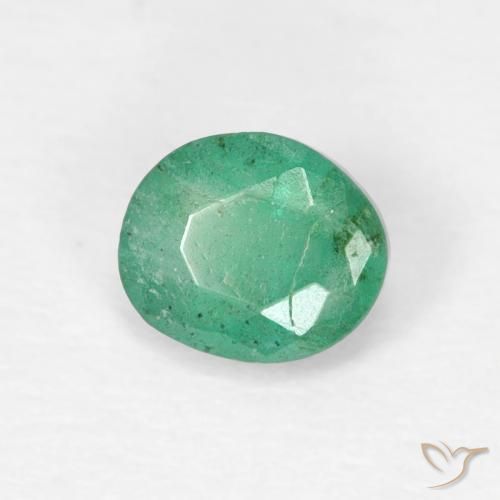 Émeraude Vert frais naturelle ovale, 0.38 ct, SI