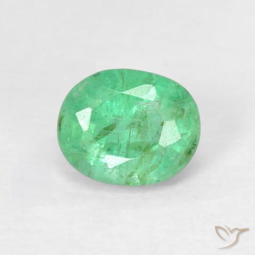 0.47ct Naturel Vert trèfle léger Émeraude, ovale, SI
