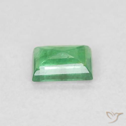 Émeraude Vert clair naturelle Baquette, 0.20 ct, VS-SI
