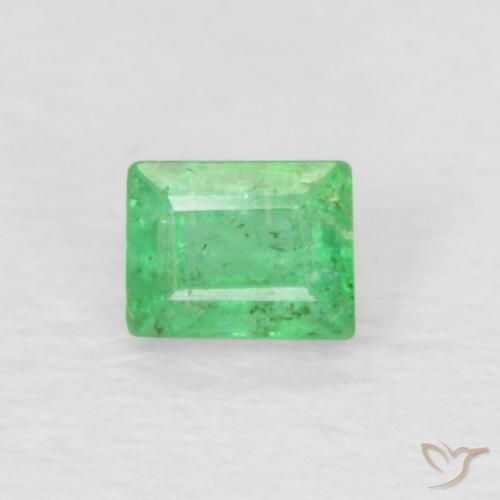 0.20ct Naturel Vert jaunâtre pâle Émeraude, Baquette, SI