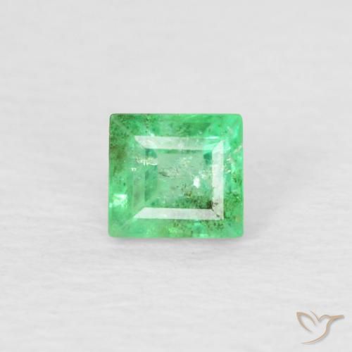 0.18ct Naturel Vert trèfle léger Émeraude, Baquette, SI