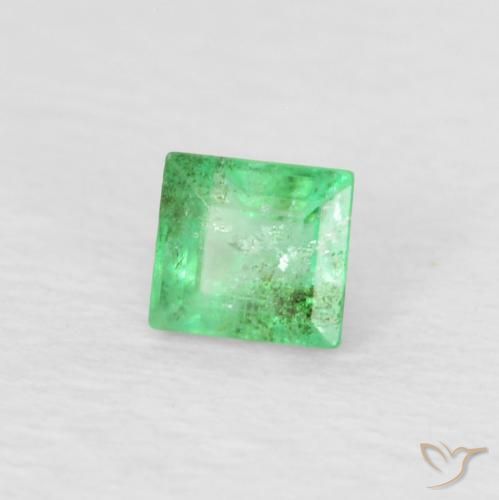 Émeraude Vert trèfle léger naturelle Baquette, 0.18 ct, SI