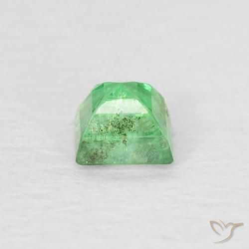 Émeraude Vert trèfle léger naturelle Baquette, 0.18 ct, SI