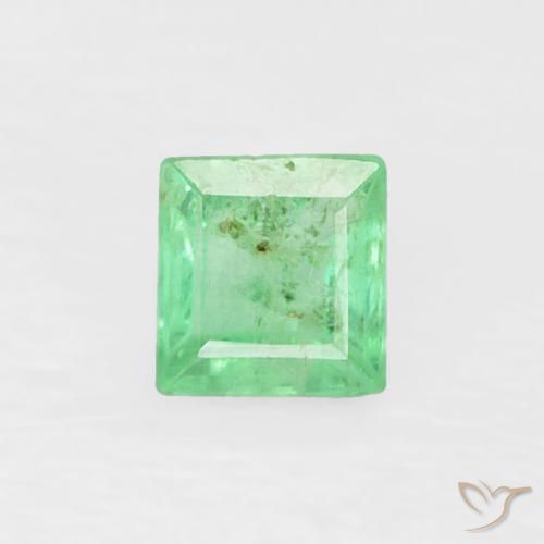 0.20ct Naturel Vert clair Émeraude, Carré, SI