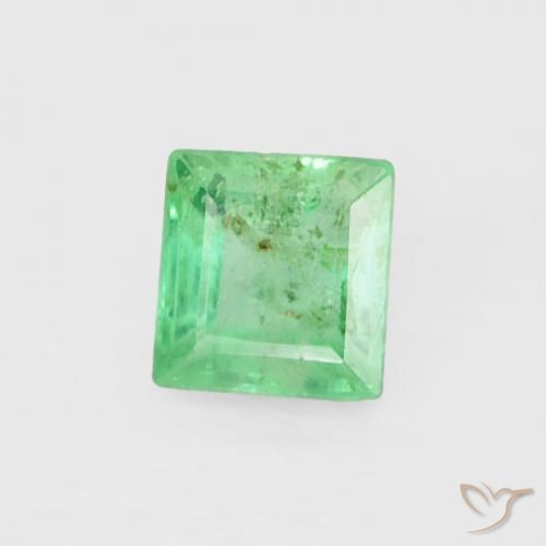 Émeraude Vert clair naturelle Carré, 0.20 ct, SI