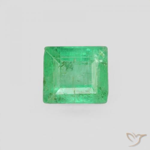 0.19ct Naturel Vert jaunâtre Émeraude, Baquette, SI, Photo A