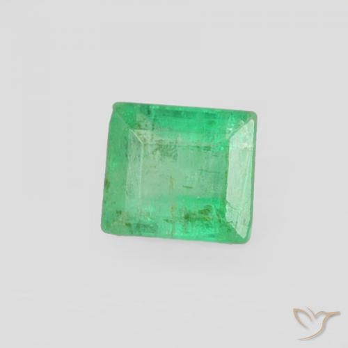 Émeraude Vert jaunâtre naturelle Baquette, 0.19 ct, SI
