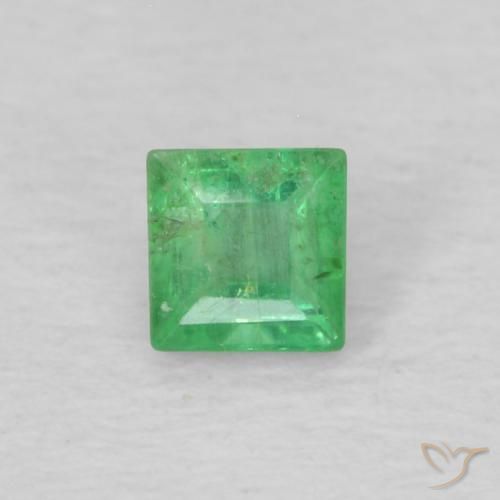 0.16ct Naturel Vert trèfle Émeraude, Carré, VS-SI