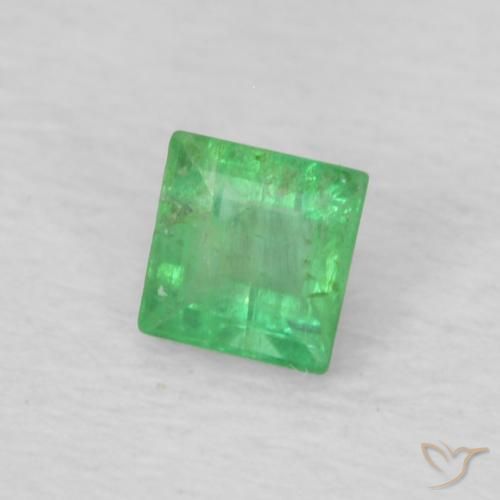 Émeraude Vert trèfle naturelle Carré, 0.16 ct, VS-SI