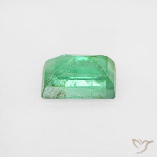Émeraude vert clair naturelle baquette, 0,15 ct, VS-SI